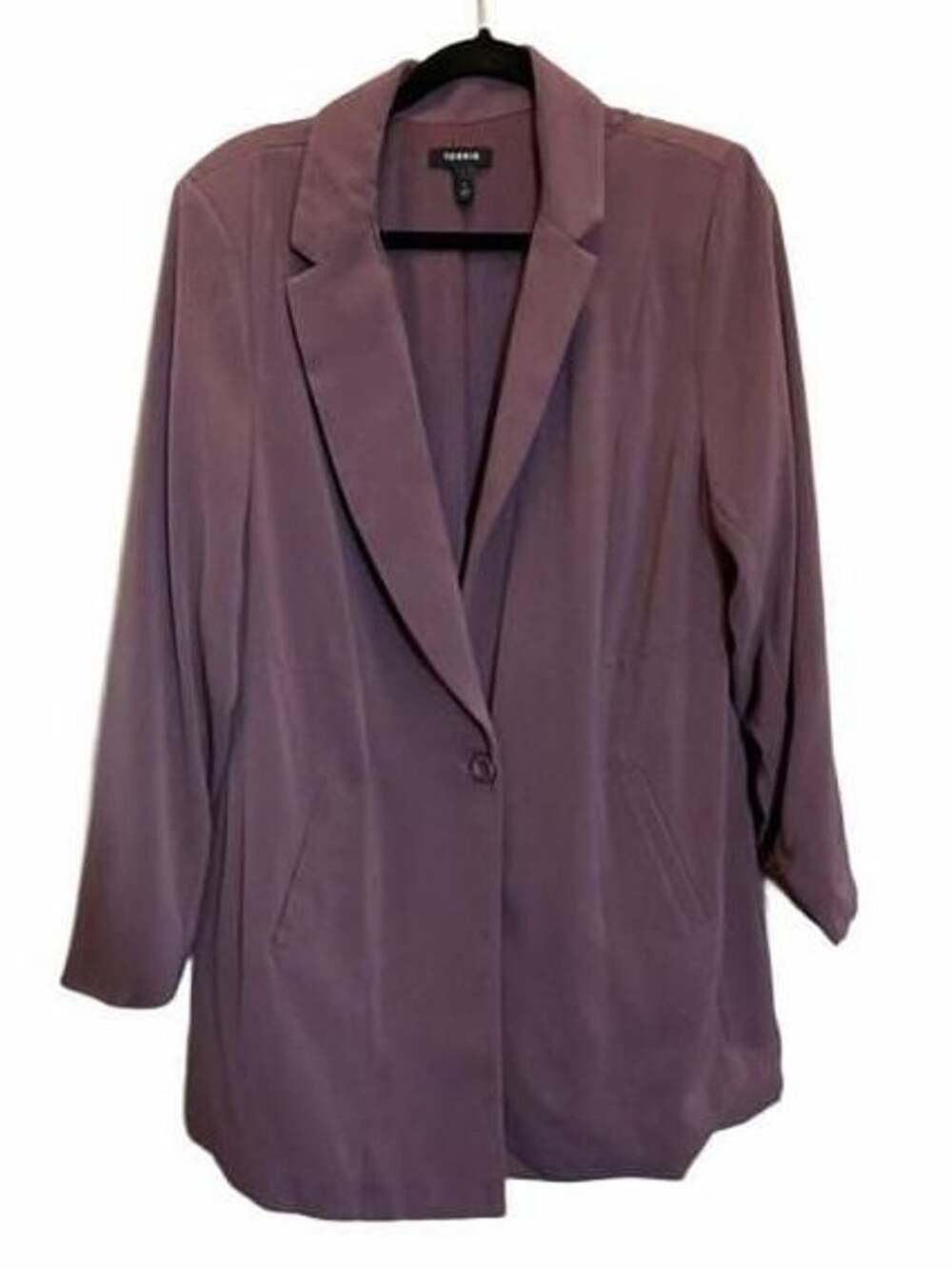 Torrid Purple Longline Blazer Jacket One Button Pockets